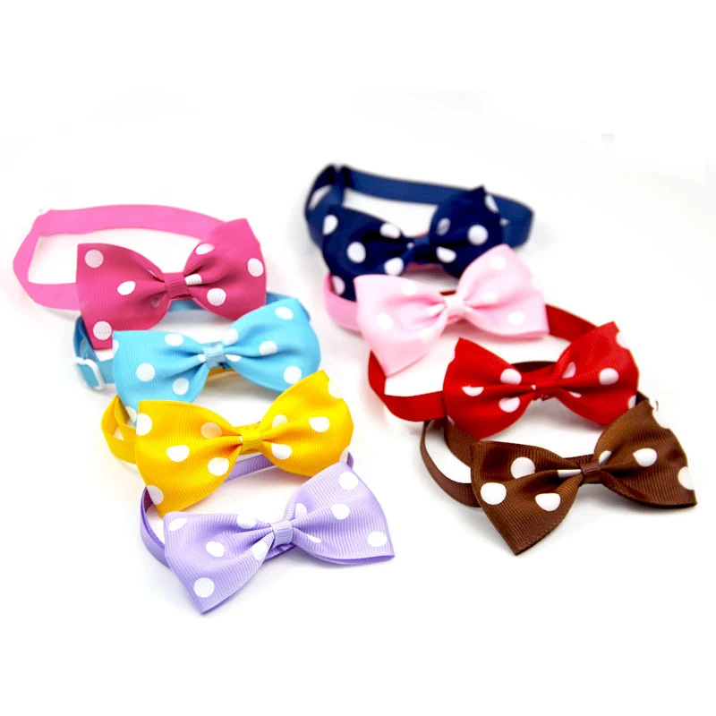 Christmas Cat Dog Collar Holiday Cats Dog Bow Tie Adjustable Neck Strap Cat Dog Grooming Accessories Puppy Cat Necklace