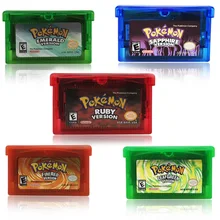 Cartão do console do cartucho do jogo de vídeo de 32 bits para nintendo gba série pokemon vitrificado snakewood flora englishlanguagethe primeira edição