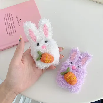 

Smooth Fuzzy Cute Rabbit Case For Apple Airpods Cover Silicone Funny Cartoon Headphone Case Box For Air pods 2/1 Capa For airpod