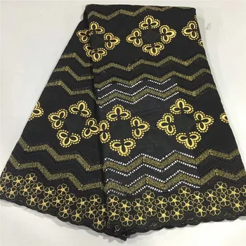 

high quality 5yards white gold African Swiss cotton voile lace fabric with neat embroidery plus chiffon lace! 12L062714
