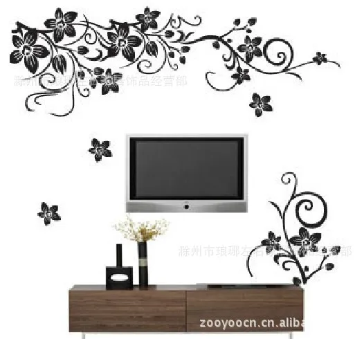ZY027S Foreign Trade AliExpress Hot Selling Black And White with Pattern Butterfly Diagonal Flower Vine Europe And America Black