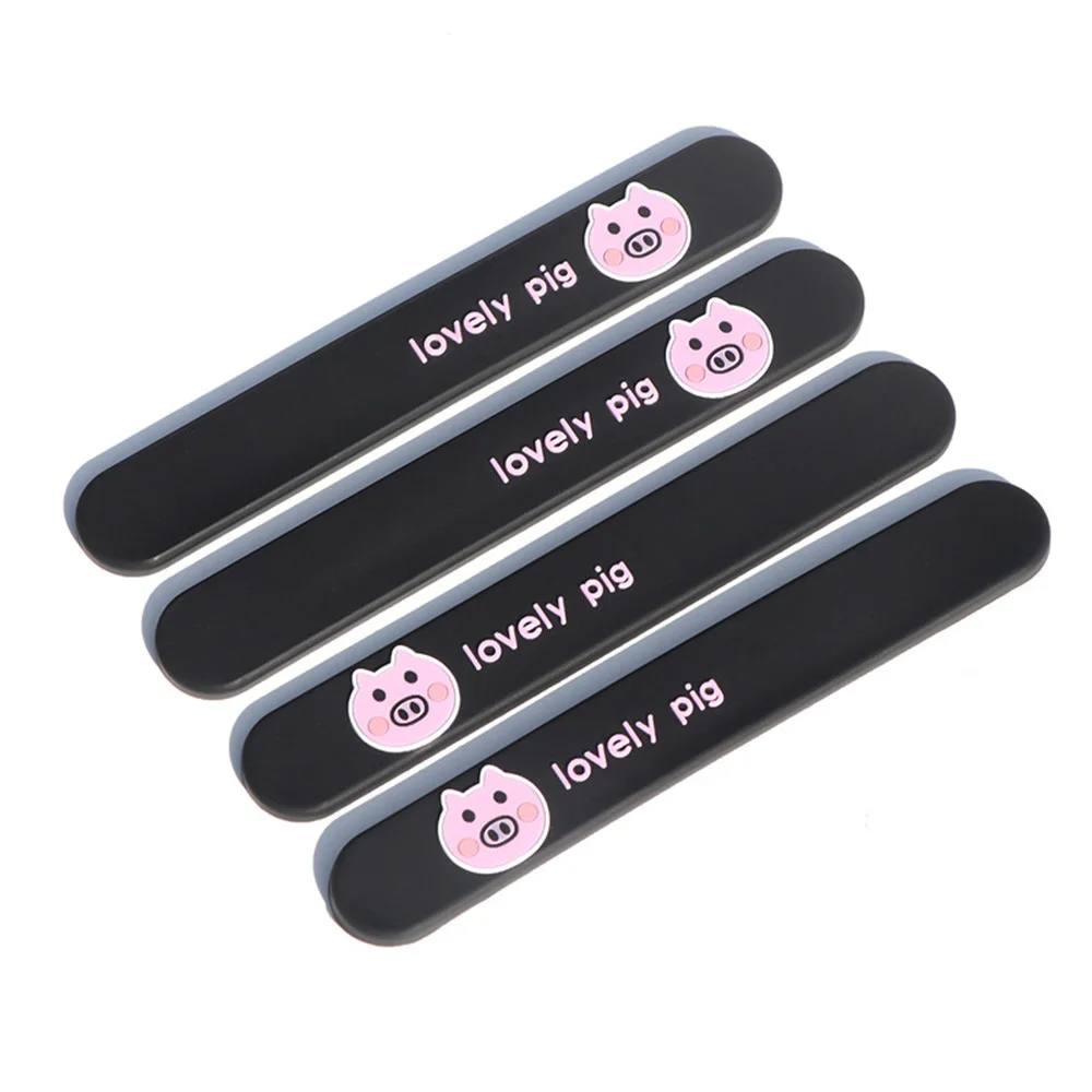 Black-Pig 4 шт. Защитная Наклейка с боковой кромкой для двери заднего вида, защита от столкновений, универсальные дверные ручки - Цвет: Black-Pig