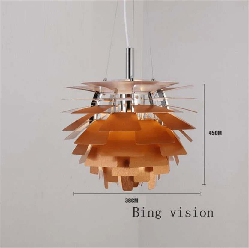 Bing vision подвесные светильники для домашнего освещения Дания современный алюминиевый подвесной светильник медная люстра подвесной светильник Fixtur - Цвет корпуса: Copper 38cm