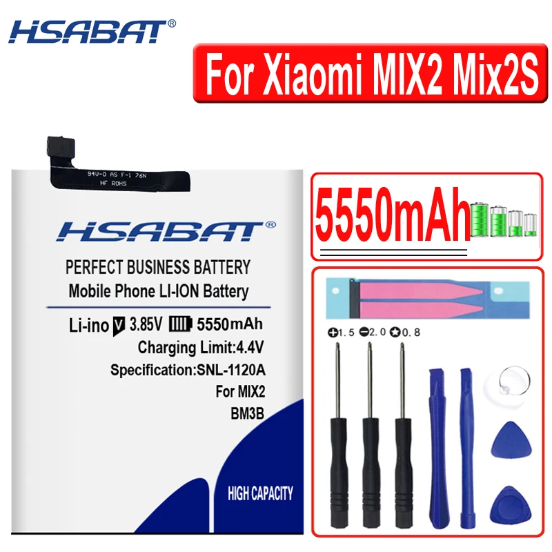 HSABAT BM3B 5550mAh аккумулятор для Xiaomi mi Mix 2 II 5,9" mi X2 mi x2S батареи+ Инструменты