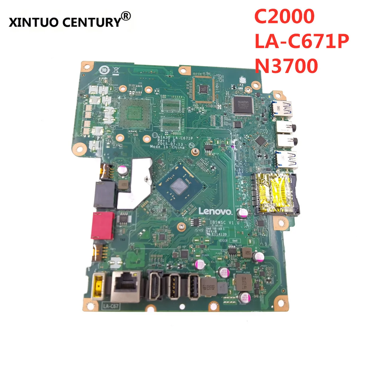 US $68.00 LAC671P For Lenovo S200Z C2000 C2000 AIO Motherboard N3700 CPU AIA30  FRU 00XG052 IBSWSC V10 100 Tested Fast Ship