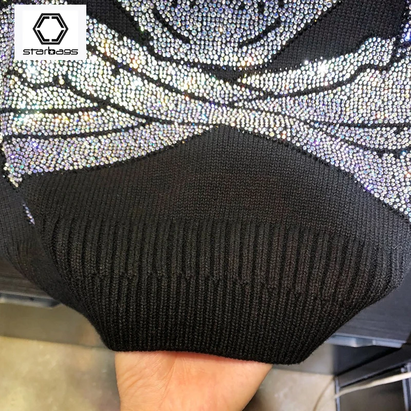 Starbags pp Qiu dong свитер мужской череп Модный свободный круглый воротник Молодежный свитер индивидуальный Топ