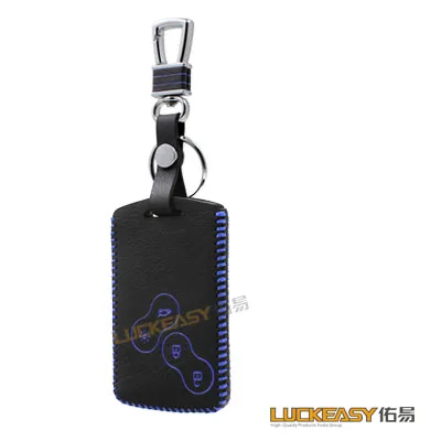 Luckeasy чехол для ключей автомобиля Renault koleos 2012 CAPTUR чехол для ключей из натуральной кожи key2a - Название цвета: Синий