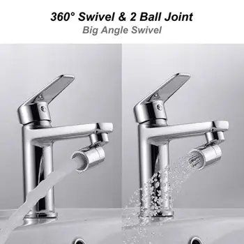 

Copper Certified Dual Function 2 Flow Kitchen Sink Aerator 360-Degree Swivel Faucet Sprayer Shower Aerators