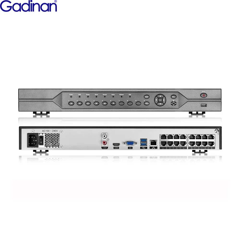Gadinan 8CH 4K/ 16CH 5MP POE NVR Recorder Face Detection For CCTV Kit Security System 1080P/4MP/5MP/8MP/4K POE IP Camera Onvif