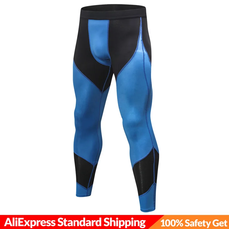 Black Blue Pant Зимние мужские кальсоны, комплекты термобелья, быстросохнущее, анти-микробное, стрейч, мужское термобелье, мужское теплое, фитнес-подарок - Цвет: Black Blue Pant
