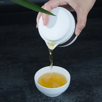 

HOT Multi-function Travel Tea Set High Temperature Bone Jade Porcelain Travel Tea Set TI99
