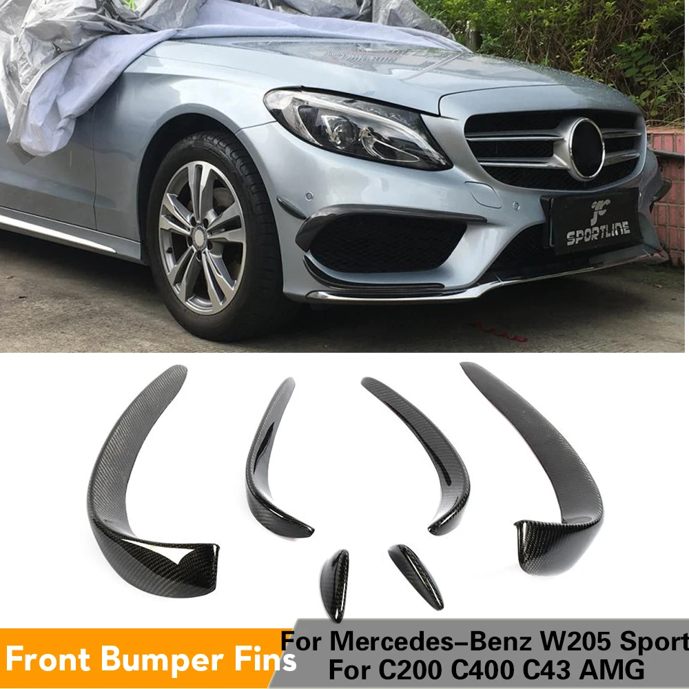 Передний бампер из углеродного волокна для Mercedes Benz C Class W205 C205 Sport C43 AMG Sedan Coupe Convertible