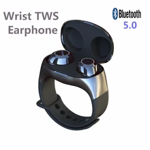 New Creative Bluetooth5.0 Wrist Binaural TWS Headset HM50 Portable Wireless Sport Watch Earphone Storage charging Bin HIFI Music