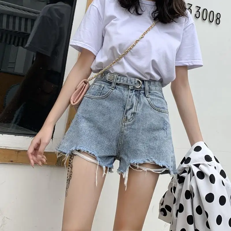 Denim shorts women's 2021 summer new 