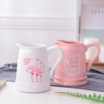 

1pc Modern Ceramic Vase Flamingo Flower Vase Porcelain Hydroponic Container Water Jug Home Wedding Decoration Centerpiece