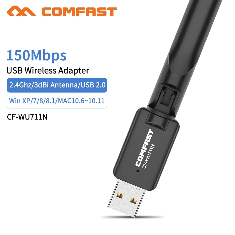 Adaptador de antena Wifi USB de 150Mbps, Mini tarjeta de red, emisor de Wi fi, Dongle Ethernet, MT7601 U para PC, ordenador portátil y de Tarjetas de red| - AliExpress