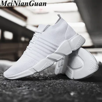 

Big Size Shoes Men Walking Sneakers Men Ultralight Shoes Sport Mesh Breathable Running Shoe Platform Shoe White Sports Shoes B10