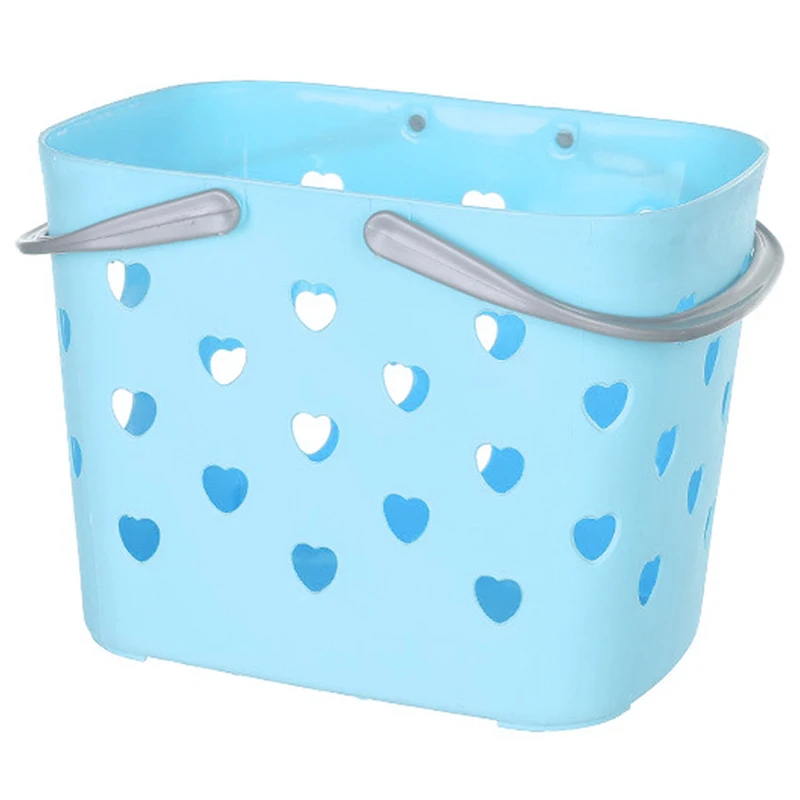 

Home Organization Storage Basket Storage Plastic Portable Kitchen Bathroom Bath Basket Toiletries Debris Storage Blue