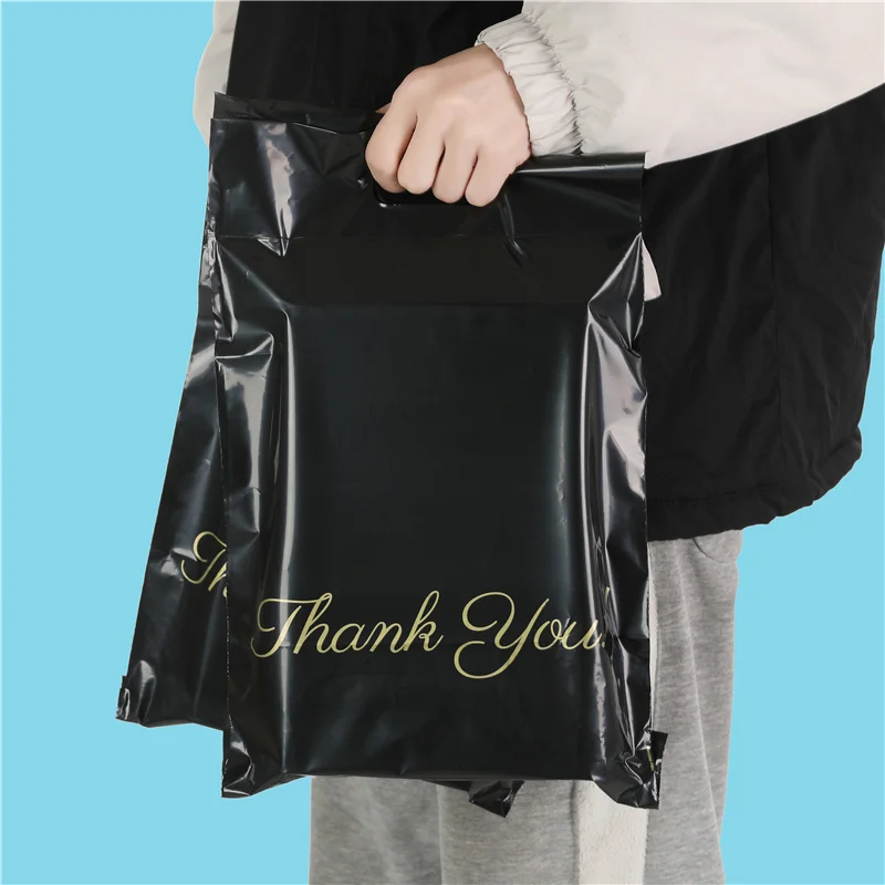 25pcs Smell Proof Blank Tote Express Courier Self-Sealing Bags Portable  Plastic Poly Envelope Shoes Box Gifts Mailing Pouches