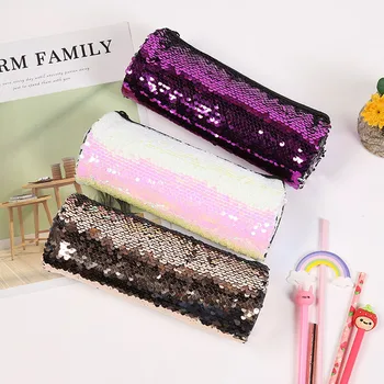

Cute Reversible Sequins Mermaid Pencil Case Kawaii Glitter Pencil Bag For Girls Gifts School Office Stationery Pencilcase