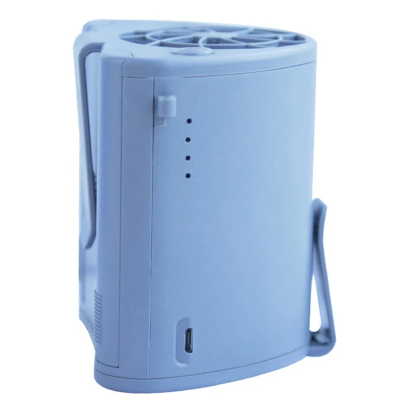 

Portable Mini Mobile Air Conditioning Small Fan Usb Rechargeable Hanging Waist Personal Fan For Travel And Outdoor Camping blue