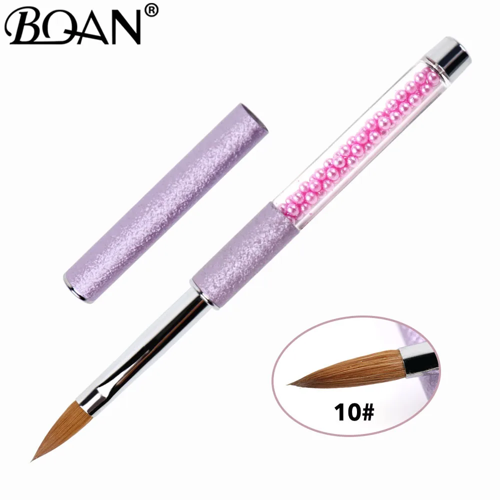 BQAN розовый#2 1 шт Кисть для ногтей художественная акриловая кистообразная кисть для рисования 3D кисть для рисования - Цвет: purple size 10