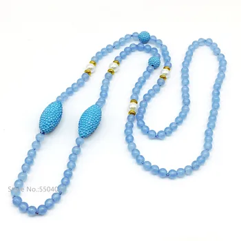 

Promotion! 6mm Natural Stone Beads Light Blue Dyed Color Round Jaded Loose Beads Necklace Jewelry Pave Matching Color Rhinestone