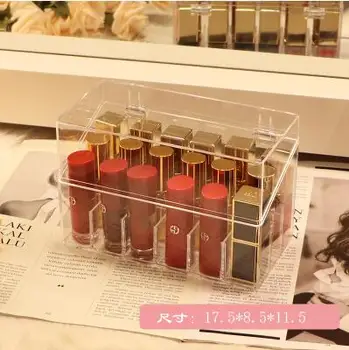 

Multi functional lipstick storage box with cover, dust-proof glass, portable Lip Glaze cosmetic storage box display rack D101