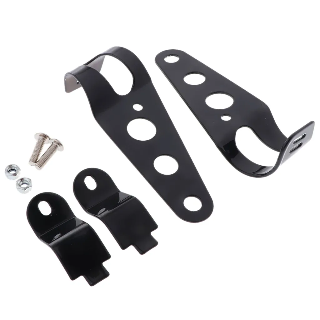 1 Pair Universal Motorcycle Headlight Mounting Bracket Fork Ears Adjuster Mount Clamp Chopper Holder For Cafe Racer 28-43mm