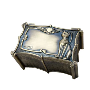 

Vintage Egypt Bastet Cat Metal Anubis Jewelry Box Egyptian Gift Storage Case Home Art Craft Decor Organizer Casket X5501