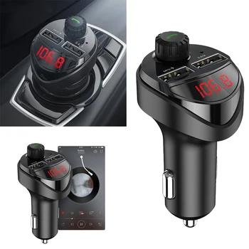 

87.5MHz-108.0MHZ Car Wireless 3.4A Dual USB Charger Hands-free Bluetooth AUX Audio FM Adapter Car Replacement Accessories
