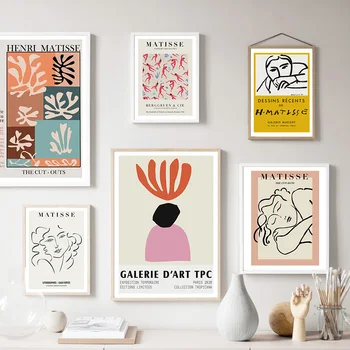 

Classic Matisse Abstract Girl Man Lines Wall Art Canvas Painting Nordic Posters And Prints Wall Pictures For Living Room Decor
