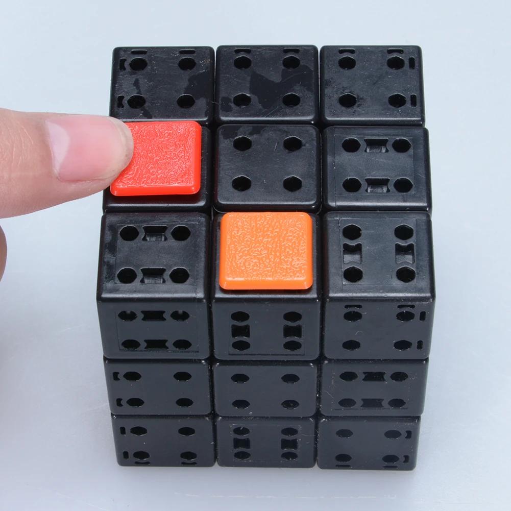 3x3x3 DIY бандажный куб черный магический куб с 72 шт. пластиковые цветные наклейки пазл для Тренировки Мозга куб для любителей магических кубиков