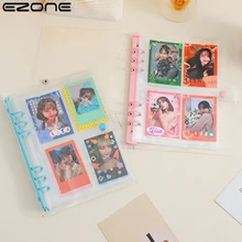 

EZONE A5 Binder Folder Transparent Storage Album Polaroid 3 Inch Photo Organizer Collect Book Idol Card Book Shiny Stationery