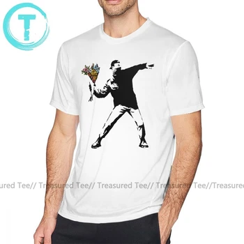 

Banksy T Shirt Banksy - Rage Flower Thrower T-Shirt 100 Cotton Short Sleeve Tee Shirt Fashion Graphic Plus size Funny Tshirt