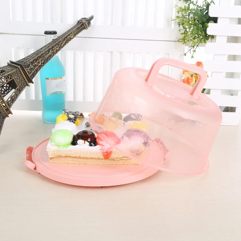 

Plastic Round Cake Box Pastry Storage Boxes Dessert Container Cover Case For Birthday Wedding Party Kitchen