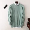Autumn Winter New 100%Pure Wool Sweater Men's O-Neck Warm Plus Size Pullover Pure Color Loose Cashmere Knit Casual Base Shirt 3