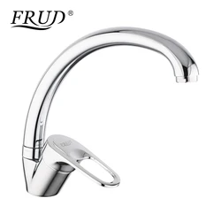 FRUD Kitchen Faucet 360 Degree Rotatable Hot and Cold Water Mixer Polished Chrome Single Hole Taps Crane For Kitchen R41104