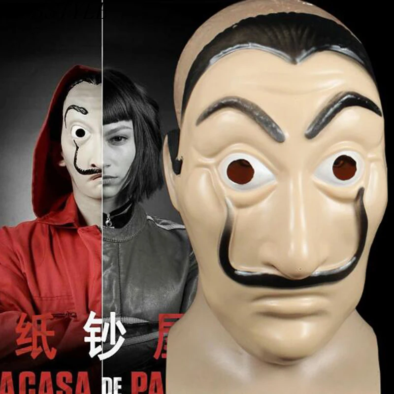La casa de papel Косплэй с цифровым адресным интерфейсом PVC маска для взрослых Хэллоуин Вечерние Маски деньги маска для ограбления для Для мужчин Для женщин