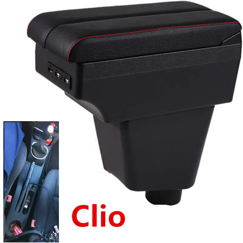 Для Renault Clio 3 Captur подлокотник центральной содержание склада, коробка с интерфейсом USB центральный хранить содержимое коробки с интерфейсом USB