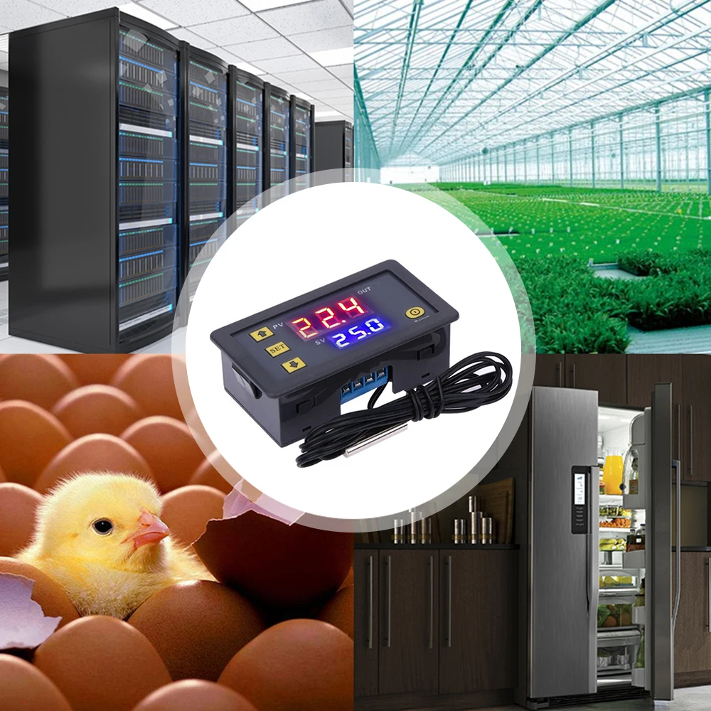 Портативный W3230 12VDC/24VDC/110-220VAC цифровой регулятор температуры светодиодный дисплей термостата регулятор-55 °C-120 °C