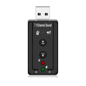 

USB Hubs USB 2.0 External Sound Card 7.1CH Audio Mini Adapter Button Control 3.5mm Earphone MIC Interface Computer Components CE