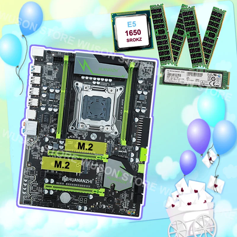 Материнская плата HUANANZHI X79 Super ATX с 128G NVME M.2 SSD большой бренд ОЗУ 32 Гб 4*8 ГБ REG ECC ЦП Xeon E5