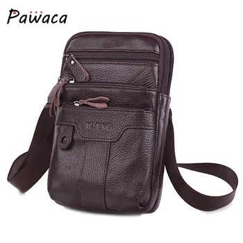 

New Men's Leather Waist Bag Mobile Phone Wear Belt Bag Large-capacity Messenger Bag Cowhide Small Backpack Casual