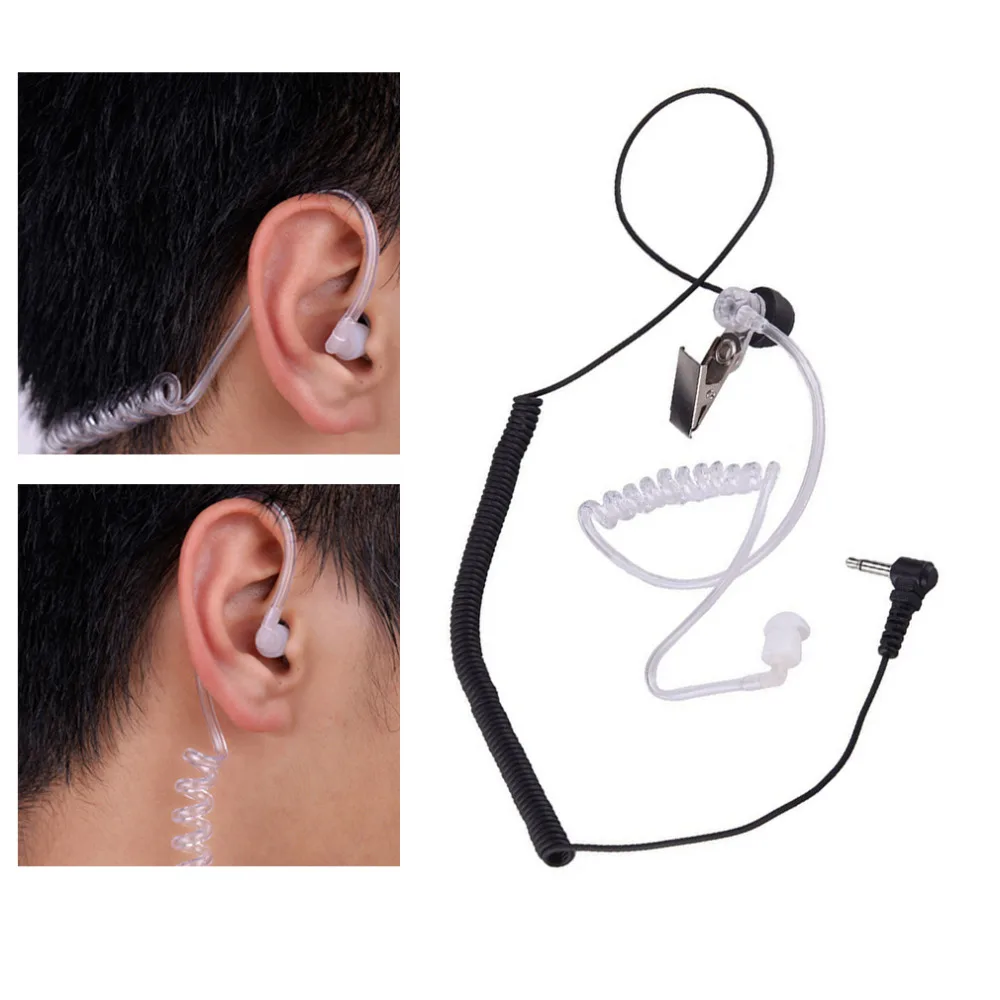 

Ordinary 3.5mm Single Listen/Receive Only Covert Acoustic Tube Earpiece Headset For Two Way Radio Speaker Mic Microphone