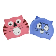 Cap Swimming-Caps Silicone for Cat Printed Comfortable Julysand Waterproof Kids Children's