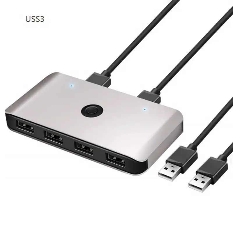 

KVM Durable Practical Portable USB 3.0 Computer Sharing Switcher For Windows 10/8/8.1/7/Vista/XP and OS X Linux and Chrome