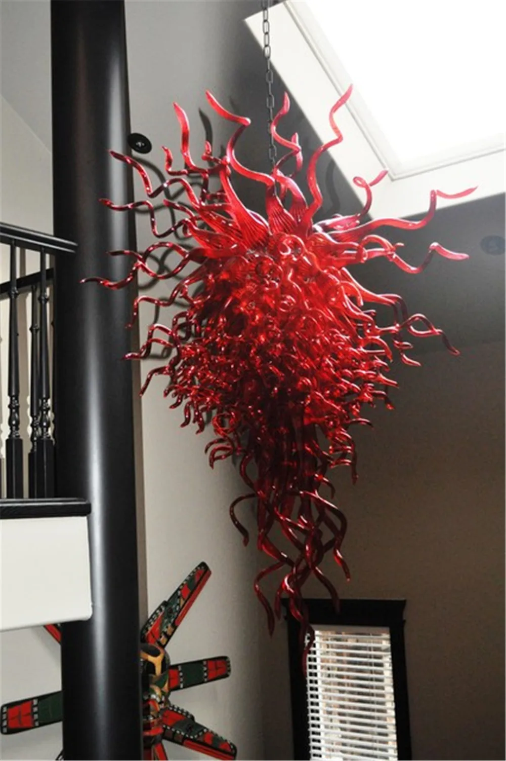 Новый продукт 100% боросиликатная люстра Chihuly красная из дутого стекла | Освещение