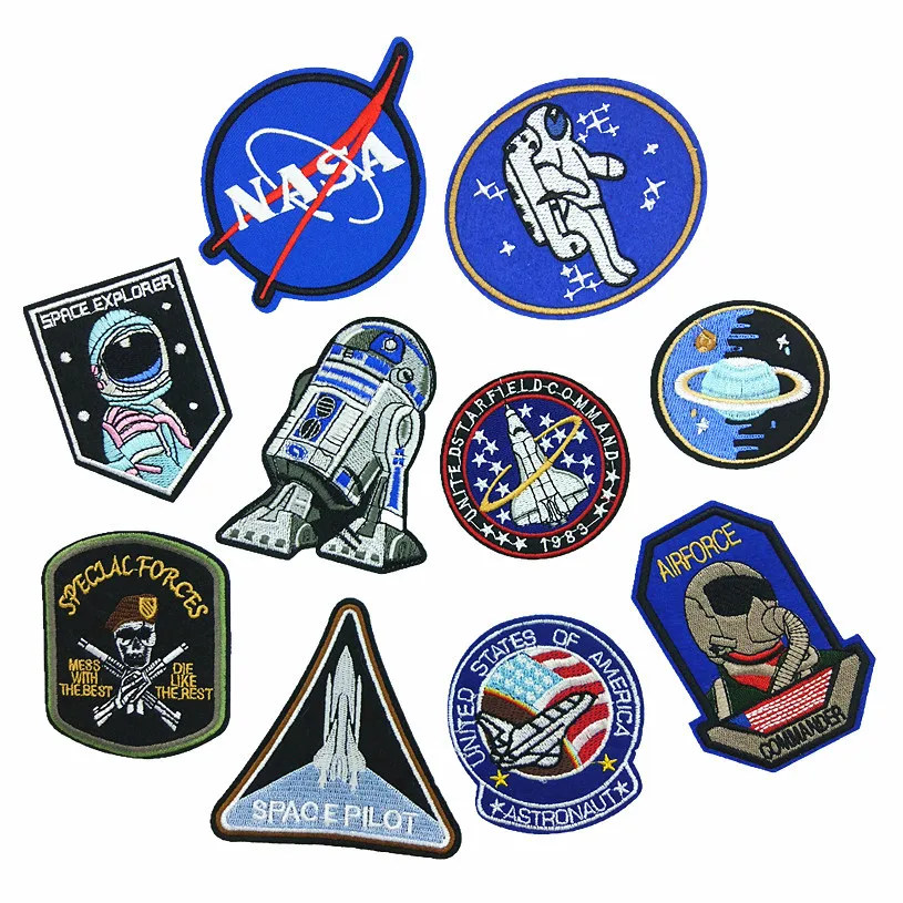 

Pilot Astronaut Space Stickers For Kids Coat T-Shirt Bag Embroidered Patches for Clothing DIY Iron on Patch on Clothes