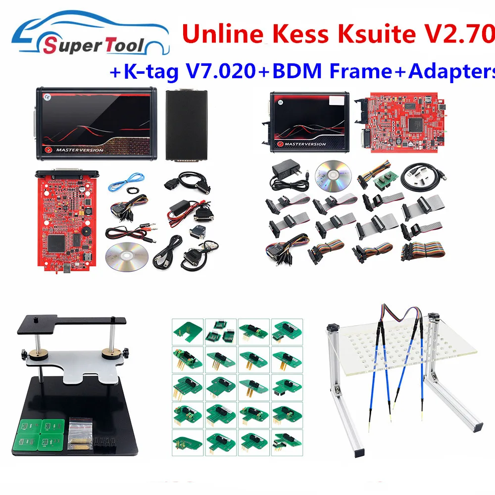 Онлайн EU Red Kess Master V2.70 V2.53 V5.017 K TAG V2.25 V7.020 полный чип OBD2 менеджер комплект для